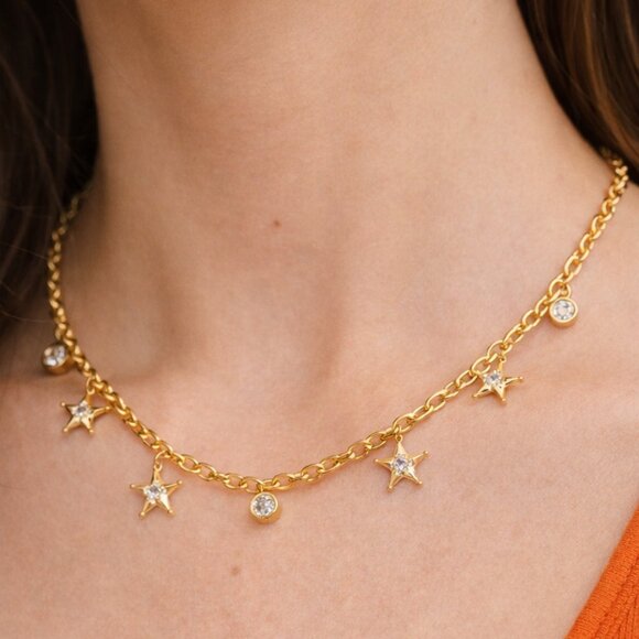 Copper Cable Chain Plating Star Shape Pendant - Picture 1 of 3